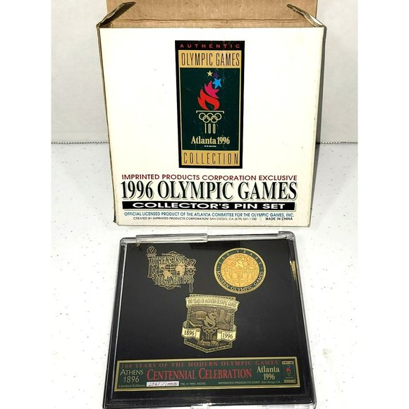 1996 Olympic Games Collector Pin Set Delta Onboard Athens to Atlanta - Picture 1 of 2